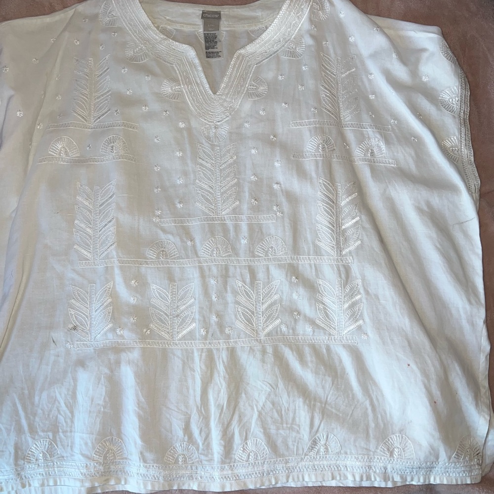 White embroidered shirt